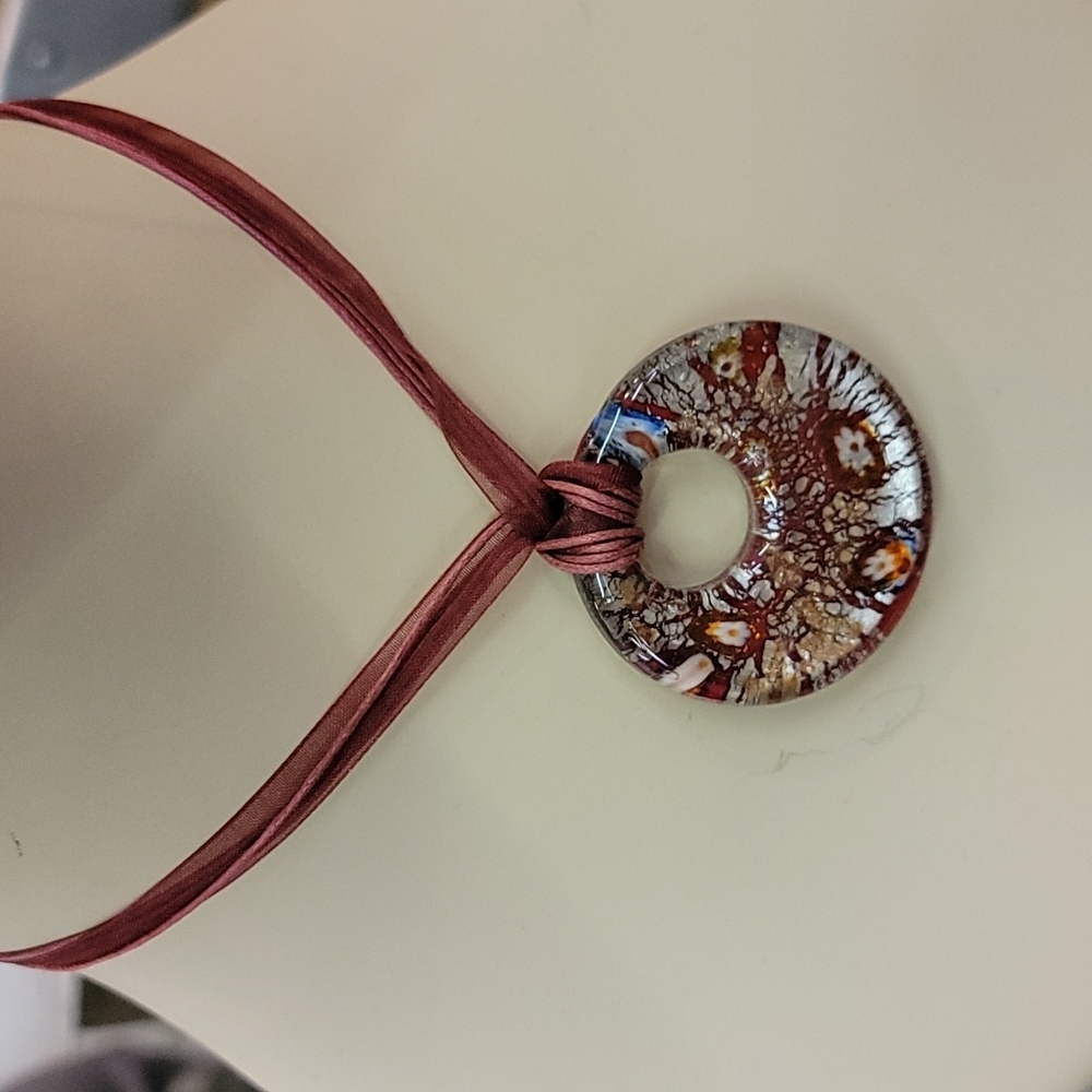 Fused Glass Pendant Necklace